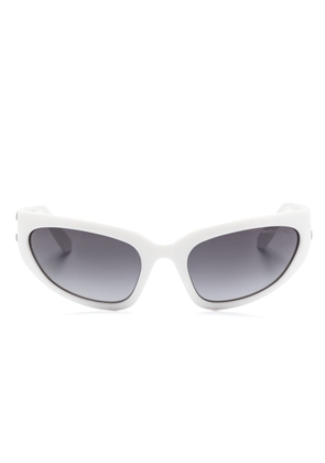 Marc Jacobs Eyewear logo-embossed biker-frame sunglasses - White