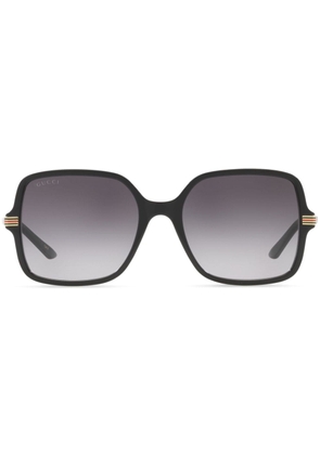 Gucci Eyewear logo-engraved oversize-frame sunglasses - Black