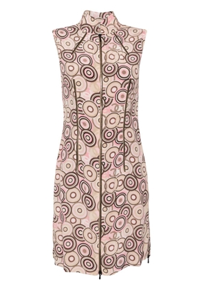 CHANEL Pre-Owned 2001 geometric-print silk dress - Pink