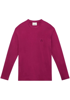 MARANT logo-embroidered long-sleeve T-shirt - Purple