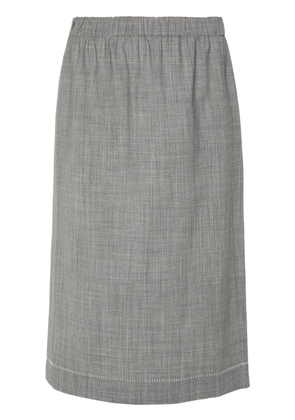 Fabiana Filippi decorative-stitching chambray skirt - Grey
