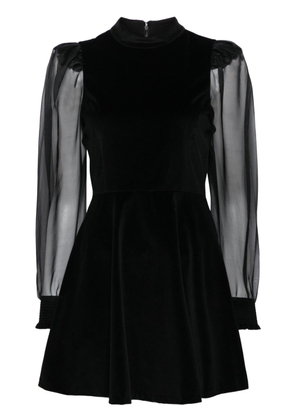 alice + olivia Paulette mock-neck puff-sleeve dress - Black