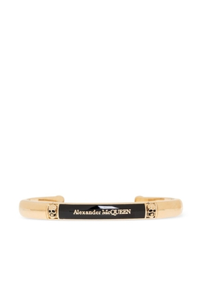 Alexander McQueen skull-print cuff bracelet - Gold