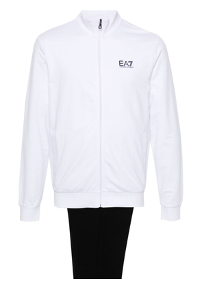 Ea7 Emporio Armani logo-print cotton tracksuit - White