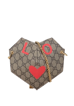 Gucci Pre-Owned 2016-2023 GG Supreme Heart Love on Chain crossbody bag - Brown