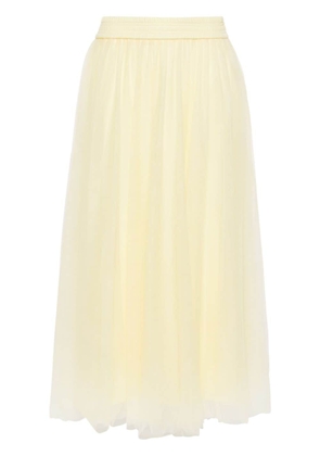 Fabiana Filippi elasticated-waist tulle midi skirt - Yellow
