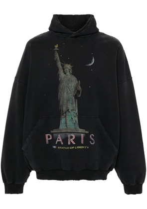 Balenciaga Paris Liberty distressed hoodie - Black