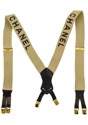 CHANEL Pre-Owned 1990-2000s logo-print suspenders - Black