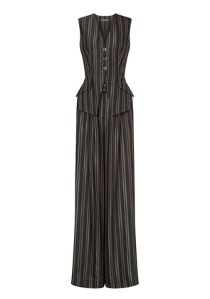 Alberta Ferretti tailored stripe-pattern jumpsuit - Grey