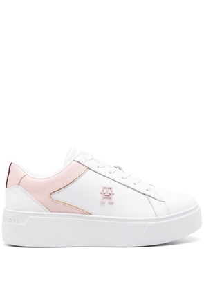 Tommy Hilfiger Court 45mm leather flatform sneakers - White