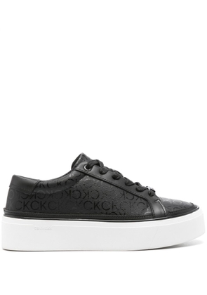 Calvin Klein monogram-print flatform sneakers - Black