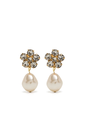 Jennifer Behr floral crystal-embellished drop earrings - Gold