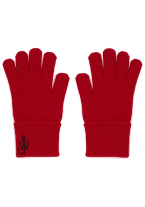 JW Anderson JW anchor-logo knit gloves - Red