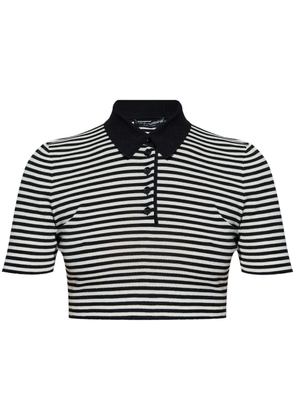Dolce & Gabbana striped cropped polo shirt - Black