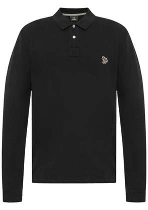 PS Paul Smith logo-patch cotton polo shirt - Black