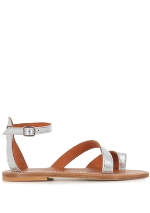 K. Jacques Anaelle metallic-effect leather sandals - Silver