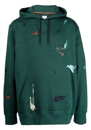 Paul Smith embroidered paint-splatter cotton hoodie - Green
