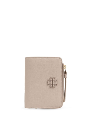 Tory Burch logo-patch leather wallet - Neutrals