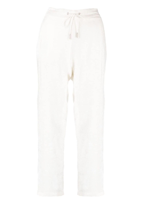 Fabiana Filippi drawstring-waist velvet-finish trousers - White