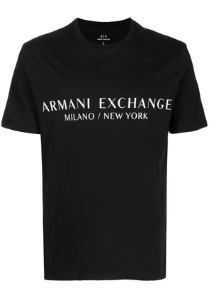 Armani Exchange logo-print cotton T-shirt - Black