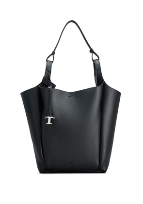 Tod's logo-debossed leather tote bag - Black