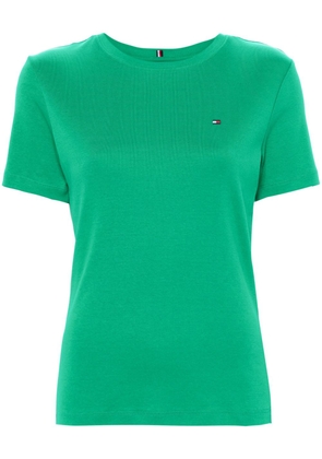 Tommy Hilfiger flag-embroidered cotton T-shirt - Green