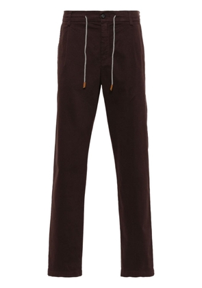 Eleventy pleat-detail tapered trousers - Brown