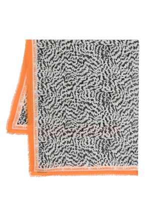 Karl Lagerfeld zebra-print scarf - Black