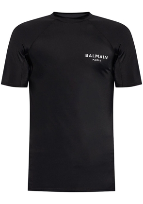 Balmain logo-print raglan-sleeve T-shirt - Black