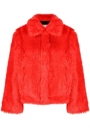 MSGM faux-fur jacket - Red