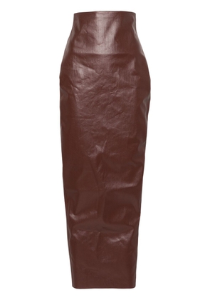 Rick Owens Pillar coated maxi skirt - Red