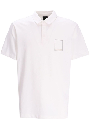 Armani Exchange logo-print cotton polo shirt - White
