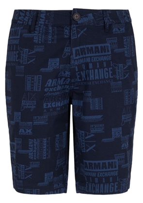 Armani Exchange logo-print bermuda shorts - Blue