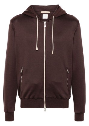 Eleventy panelled zip-up hoodie - Purple