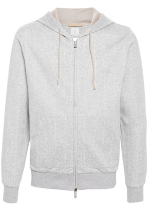 Eleventy pinstriped zip-up hoodie - Grey