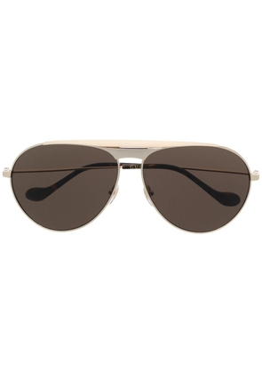 Gucci Eyewear logo-bridge pilot-frame sunglasses - Gold