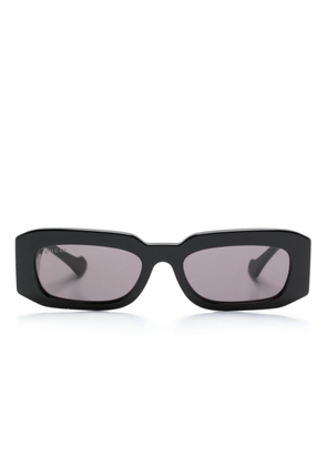Gucci Eyewear logo-engraved rectangle-frame sunglasses - Black