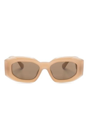 Versace Eyewear Medusa Head hexagonal-frame sunglasses - Neutrals