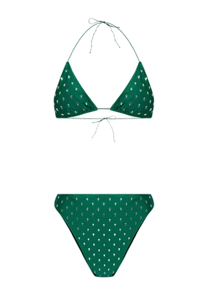 Oséree rhinestone-embellished high-waisted bikini - Green