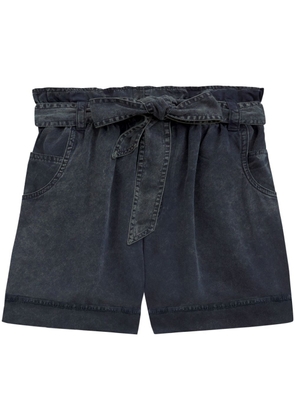 MARANT ÉTOILE paperbag-waist denim shorts - Black