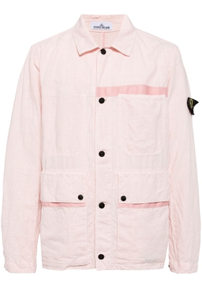 Stone Island Lino linen-blend shirt jacket - Pink