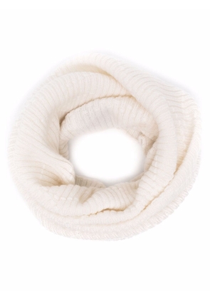 Barrie ribbed-knit cashmere snood - White