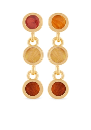 Susan Caplan Vintage 1990s Rediscovered enamel drop earrings - Gold