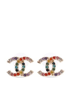 CHANEL Pre-Owned CC rhinestone-embellished earrings - Gold