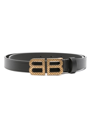 Balenciaga BB Hourglass leather belt - Black
