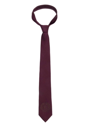 Elisabetta Franchi logo-embroidered velvet tie