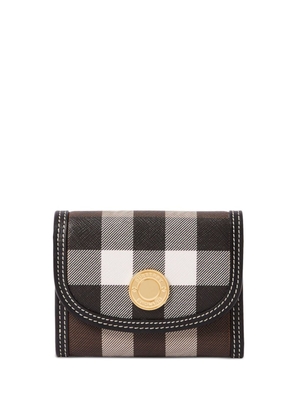 Burberry check-print leather wallet - Brown