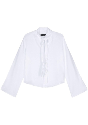 FEDERICO CINA slit-sleeve linen blouse - White