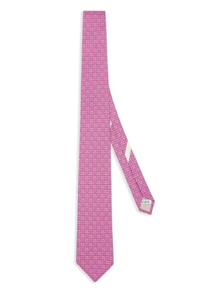 Ferragamo Gancini-pattern silk tie - Pink