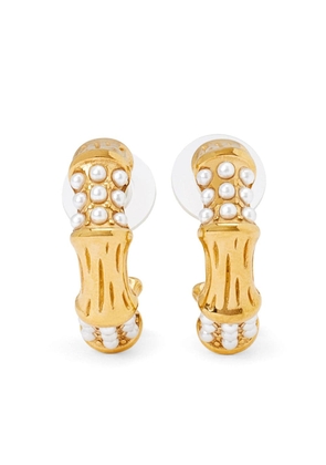 Kenneth Jay Lane pearl-embellished hoop earrings - Gold